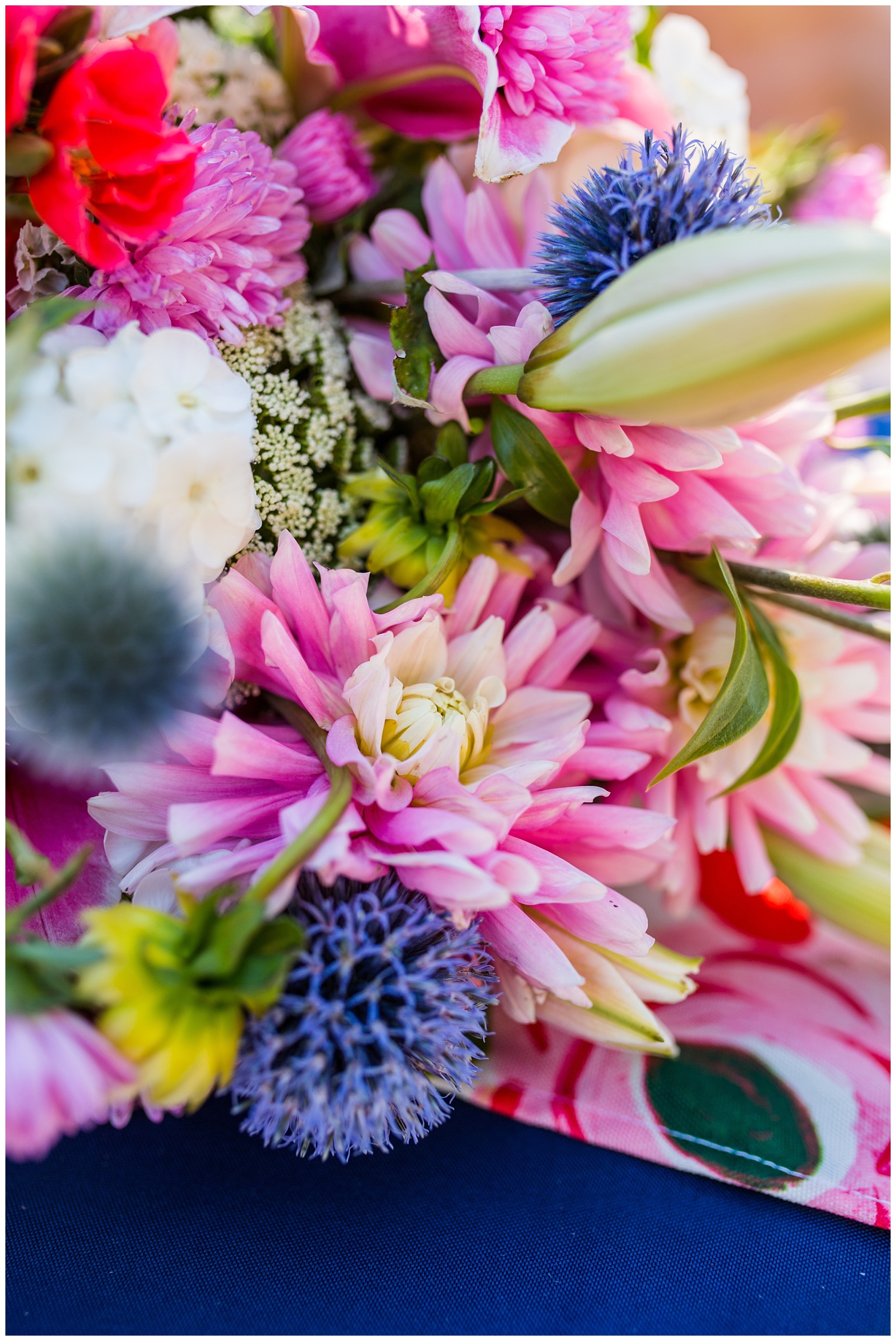 beautiful wildflower bouquet at Anacortes wedding in Washington Park