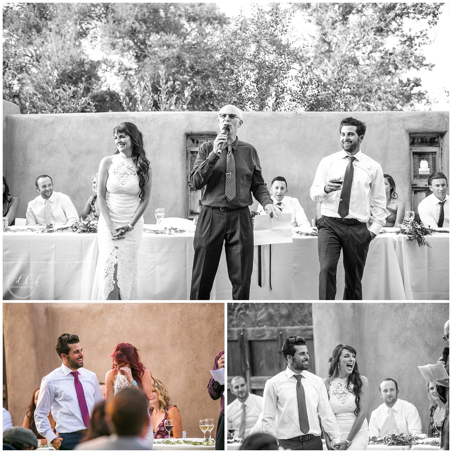 father of the bride's speech at wedding reception at Casa Rondena Winery in Albuquerque, New Mexico