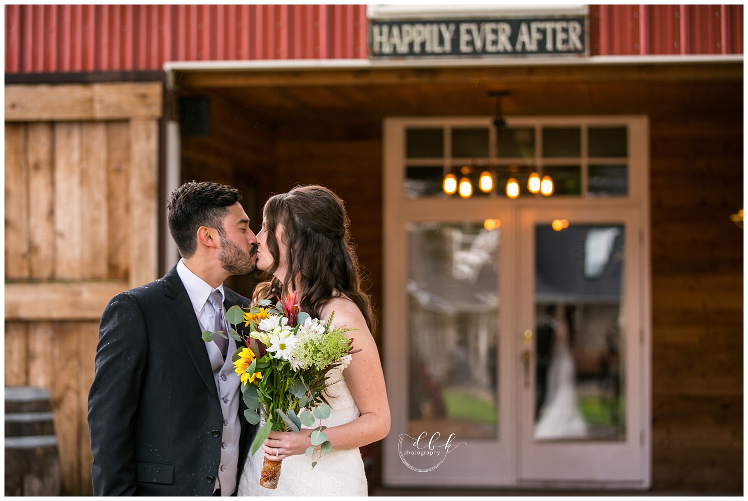 bride and groom first look at fall Filigree Farm wedding
