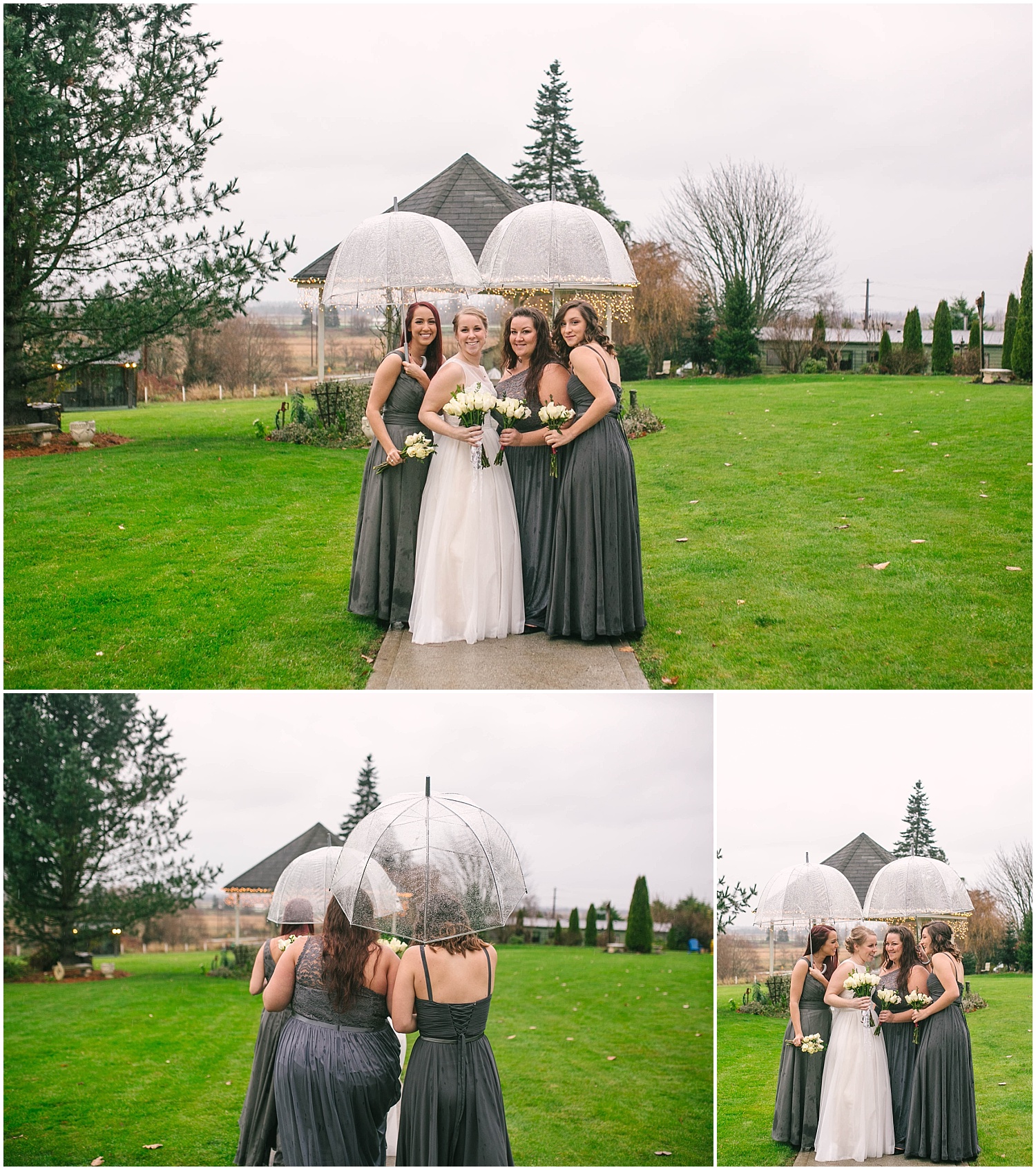 winter wedding at a chapel on swan's trail Snohomish wedding photographer