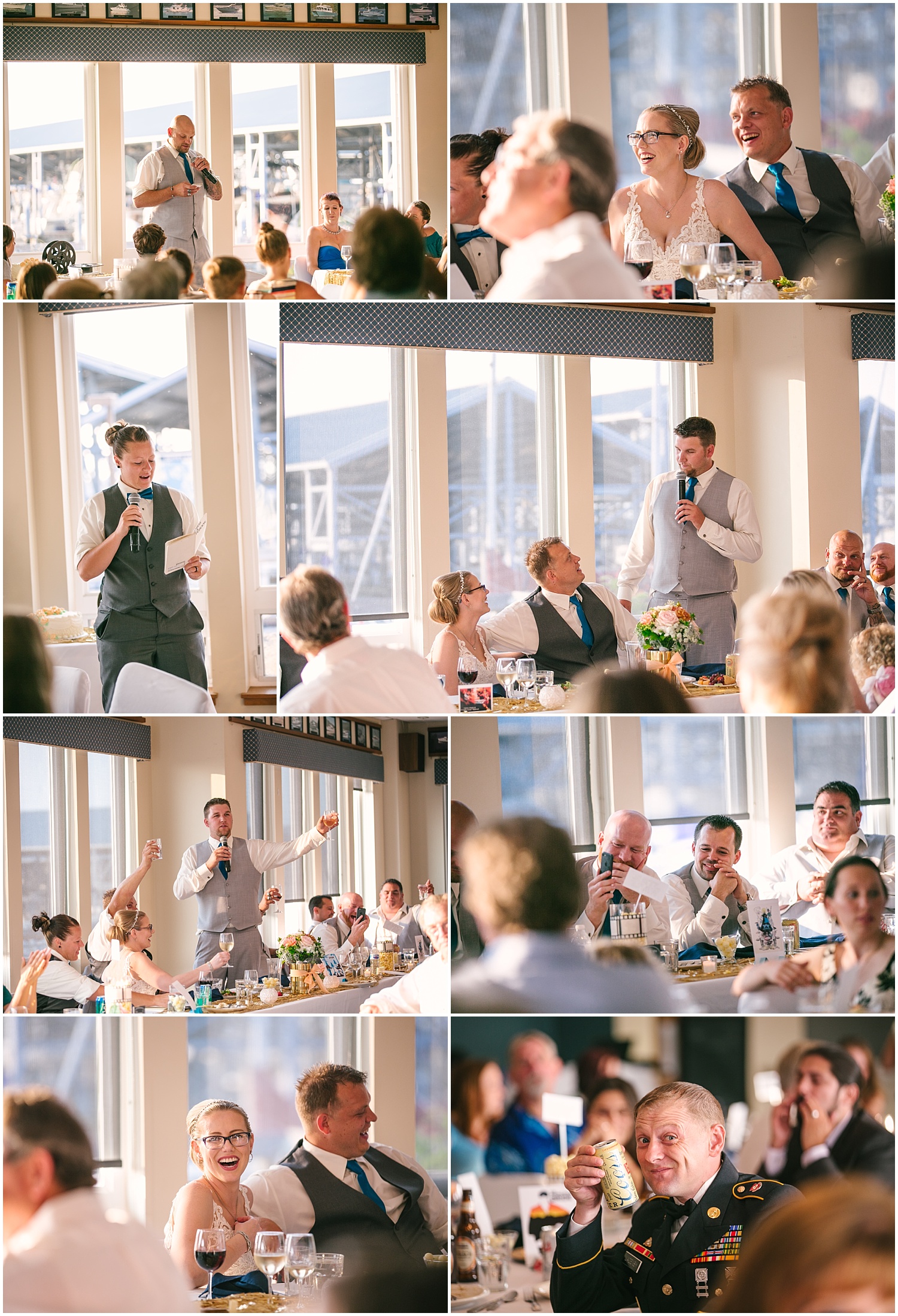 Speeches at Edmonds Yacht Club wedding