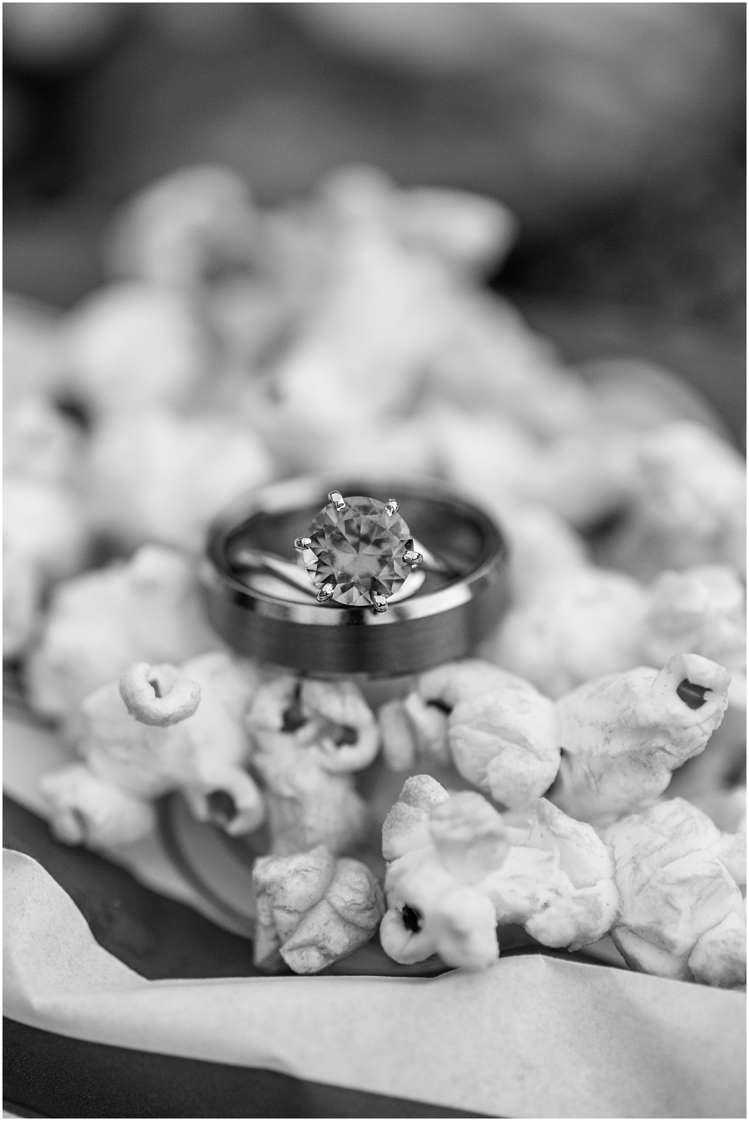 Ring shot eighties-movie themed wedding at Edmonds Yacht Club