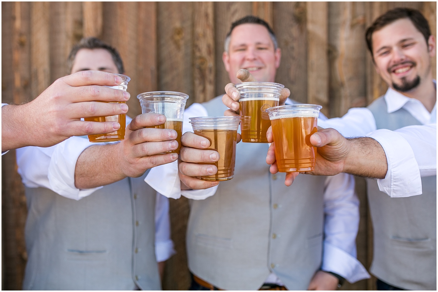 groomsmen toast at Ellensburg Washington wedding at Spirit Therapeutic Riding Center