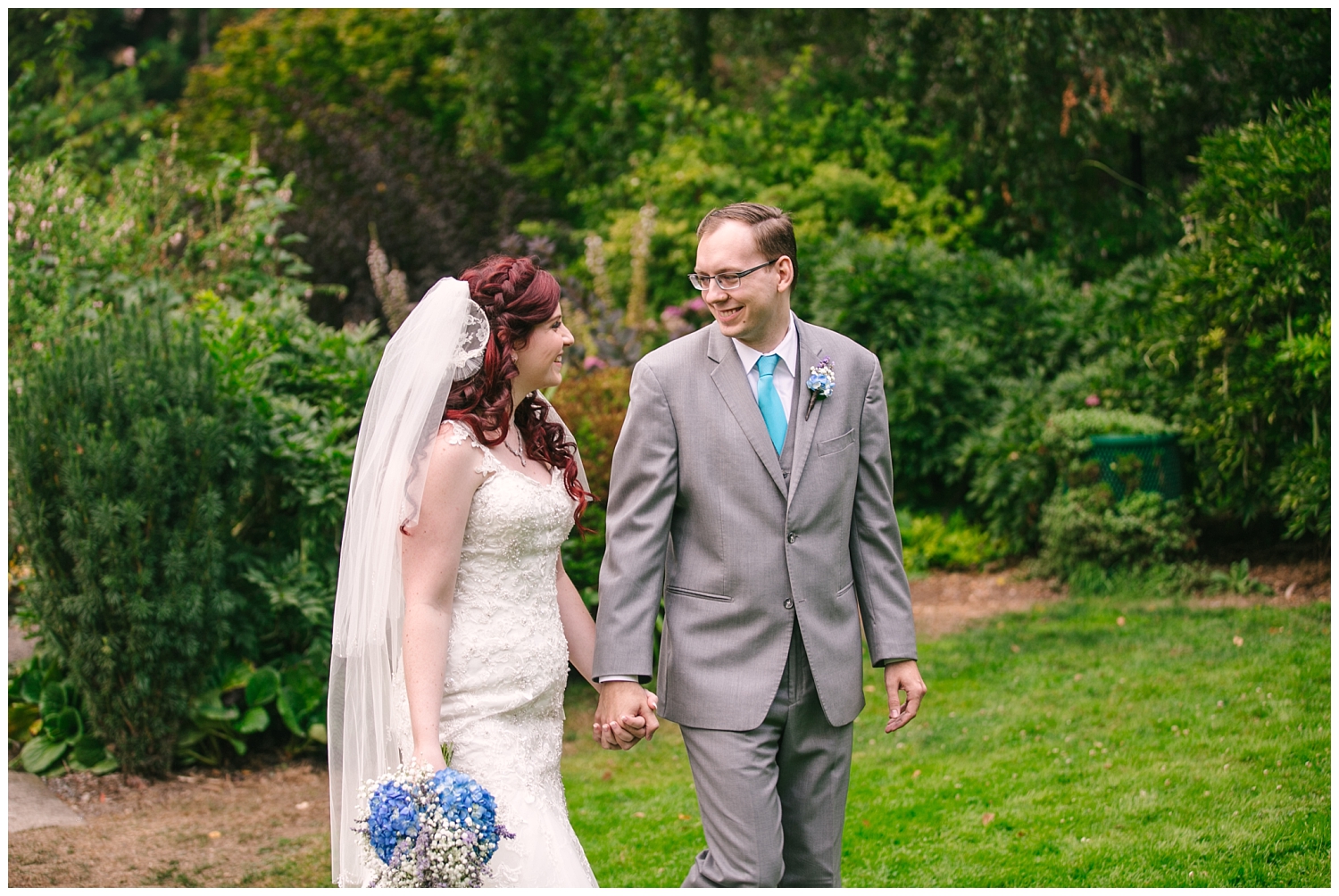 Bride and Groom Portraits at Point Defiance Park Rose Garden in Tacoma, WA