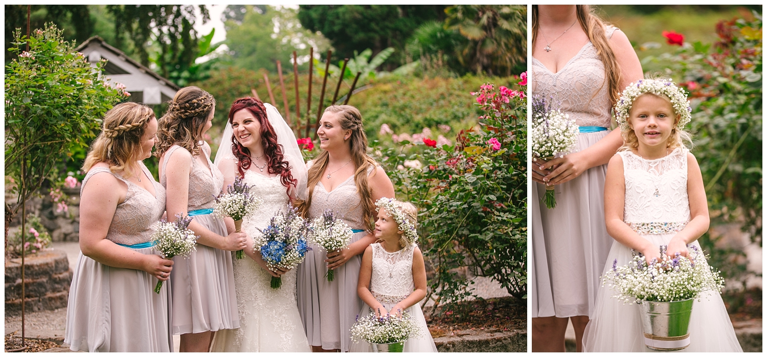 Bridal Party Portraits at Point Defiance Park Rose Garden in Tacoma, WA