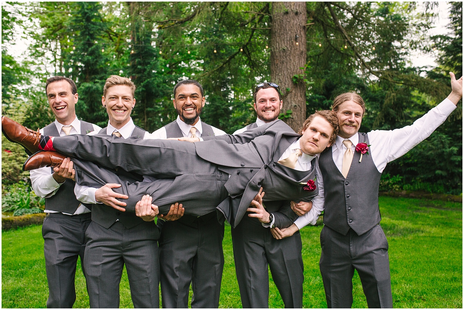 Bridal party pictures at Black Diamond Gardens wedding
