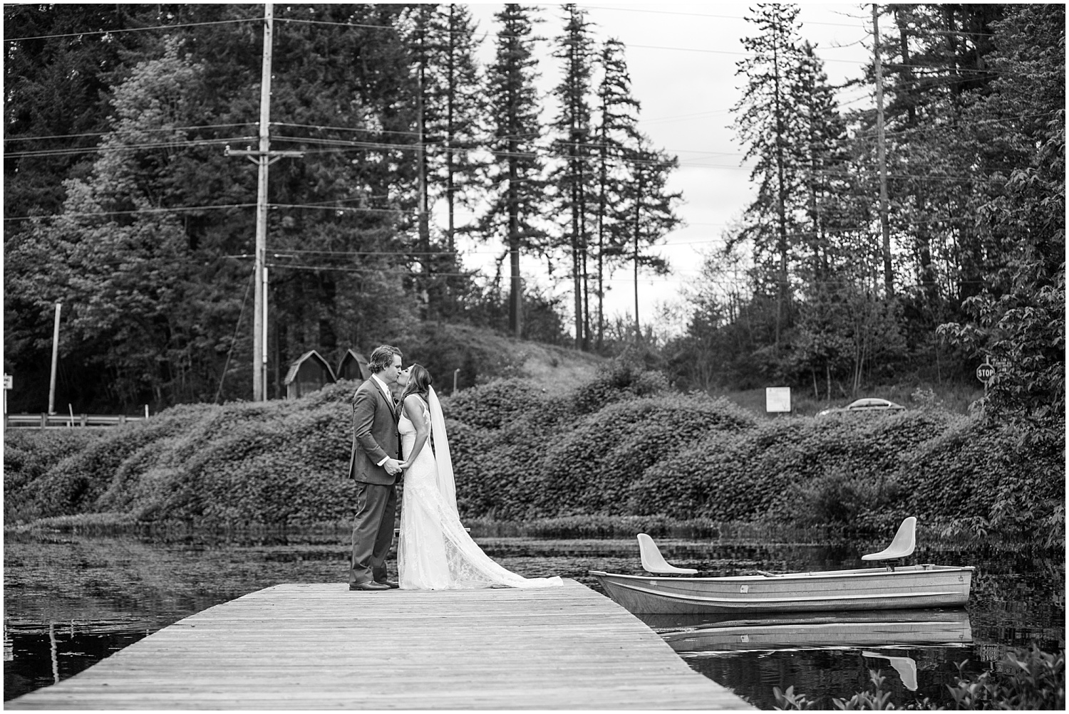 Photos of bride and groom at Black Diamond Gardens wedding