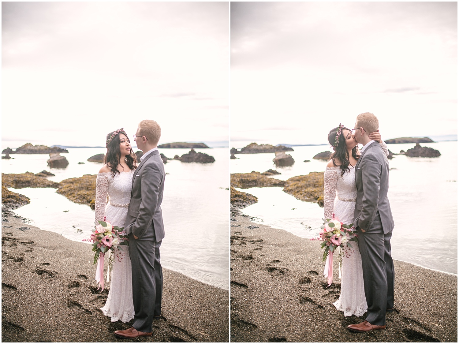 Deception Pass elopement photos at Rosario Beach in Anacortes, Washington