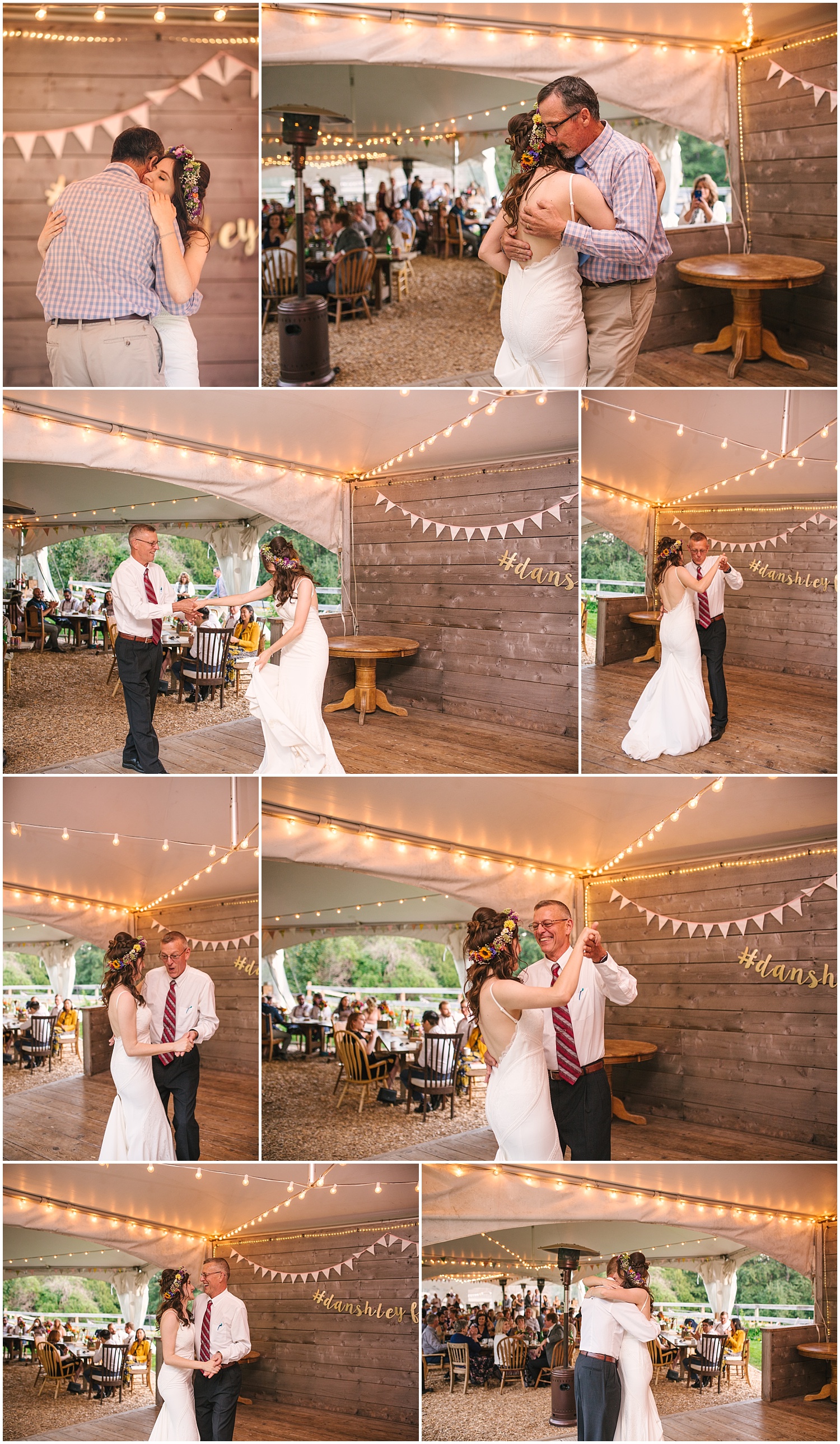 Bride dancing with her father at Brown Family Homestead wedding 