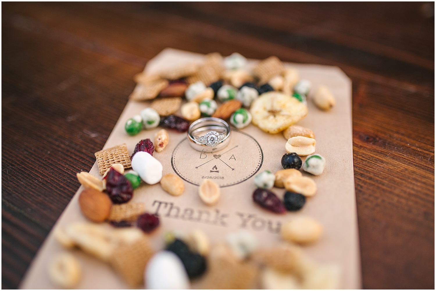 Trail Mix Bar for boho campy wedding at Brown Family Homestead in Leavenworth Washington