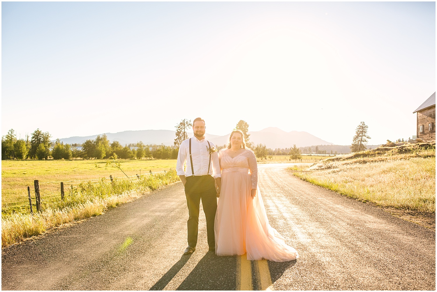 Intimate mountain cabin wedding golden hour portraits | Colorado Springs wedding photographer