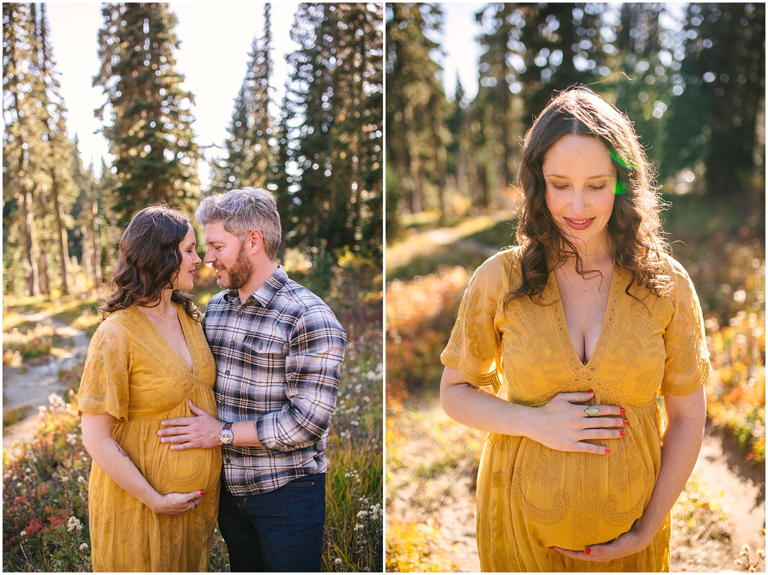 fall maternity pictures at Mount Rainier National Park