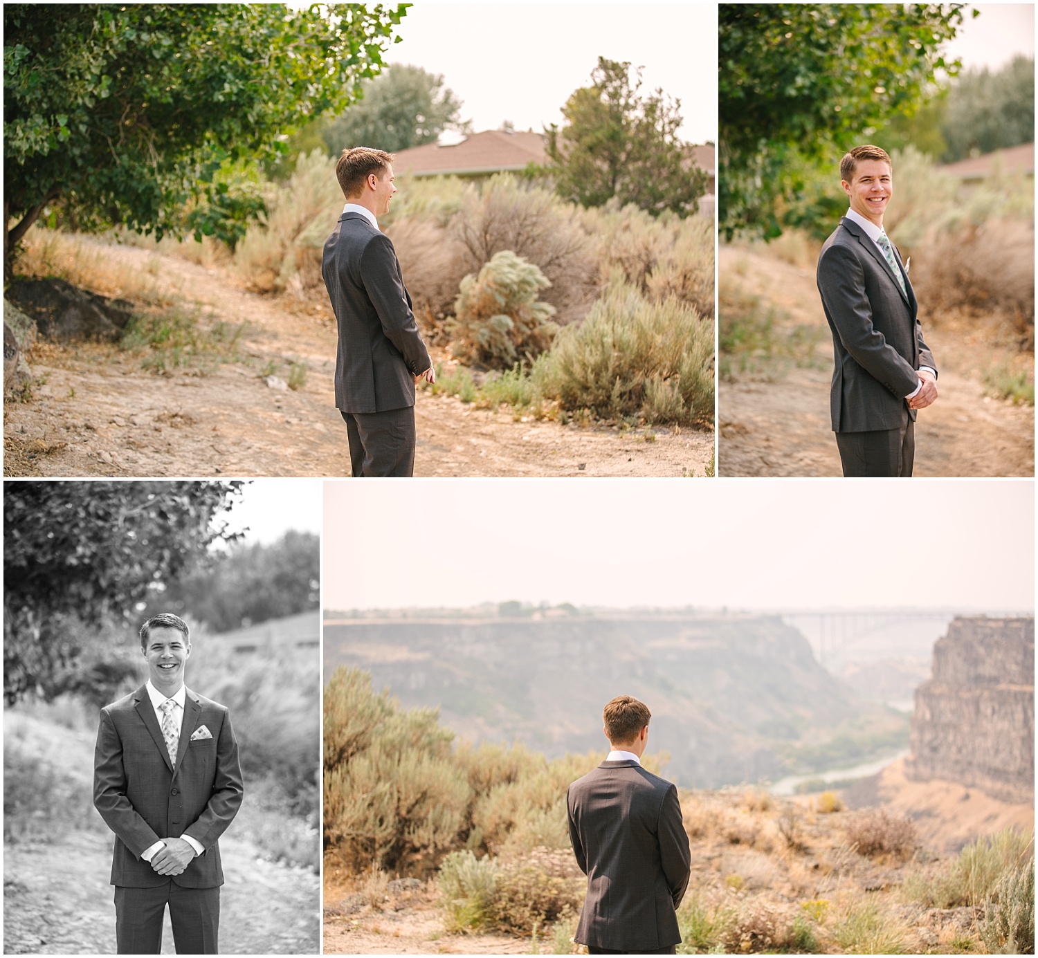 first look photos at Twin Falls Idaho wedding
