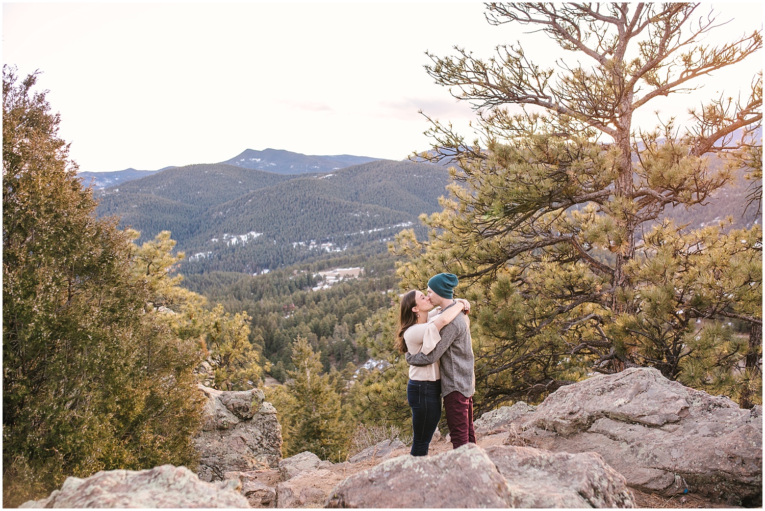 Mount Falcon engagement photos in Evergreen, Colorado