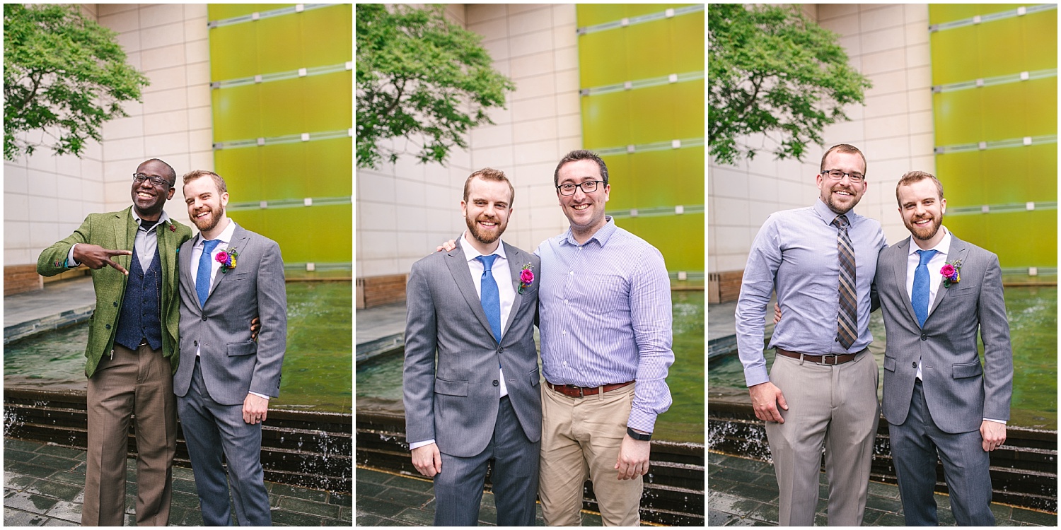 Family pictures following Seattle Municipal Court wedding ceremony