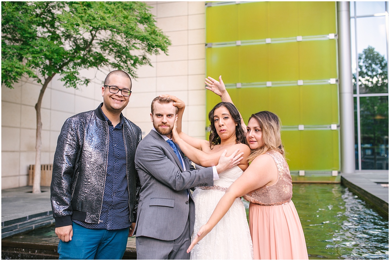 Silly family pictures following Seattle Municipal Court wedding ceremony