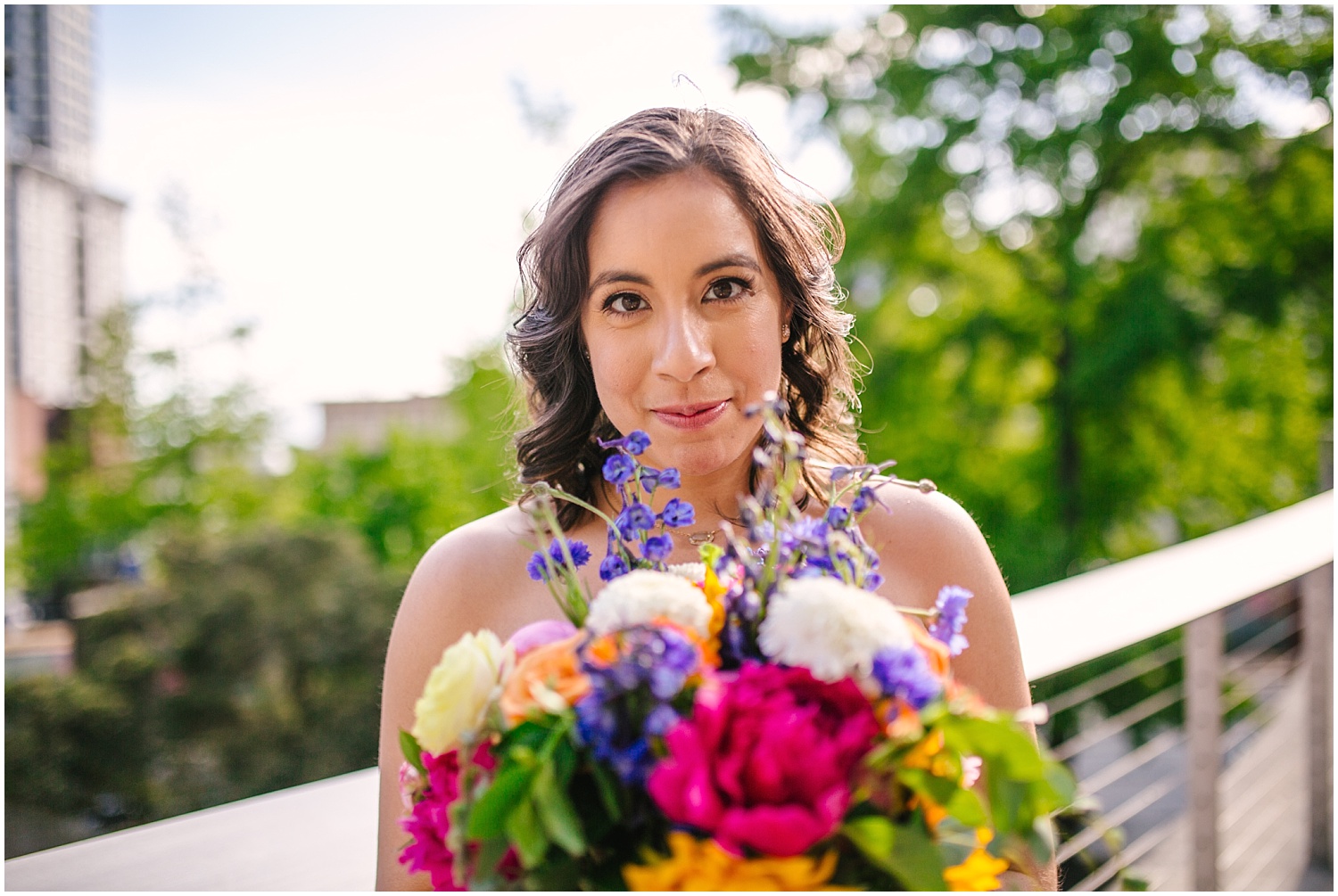 Bridal portraits in downtown Seattle after Seattle Municipal Court Wedding
