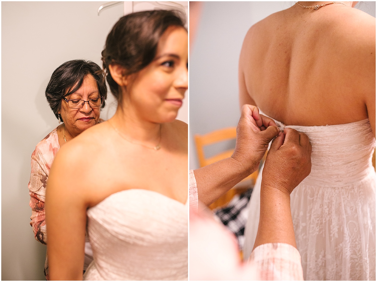 Bride getting ready for Seattle Municipal Court wedding