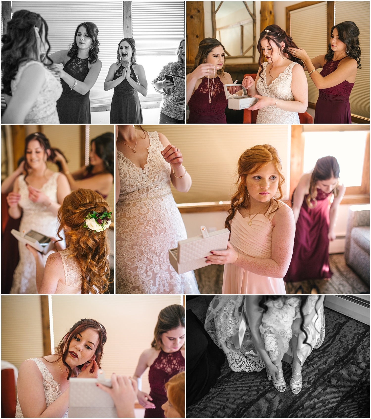 bride getting ready photos at The Lodge at Breckenridge winter wedding