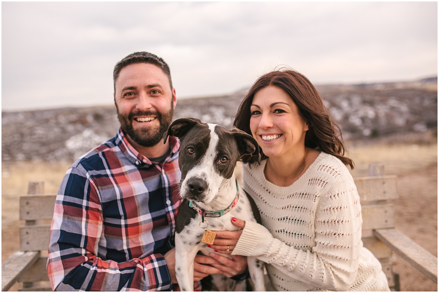 Castle Rock Colorado engagement photos featuring a very loving pup.