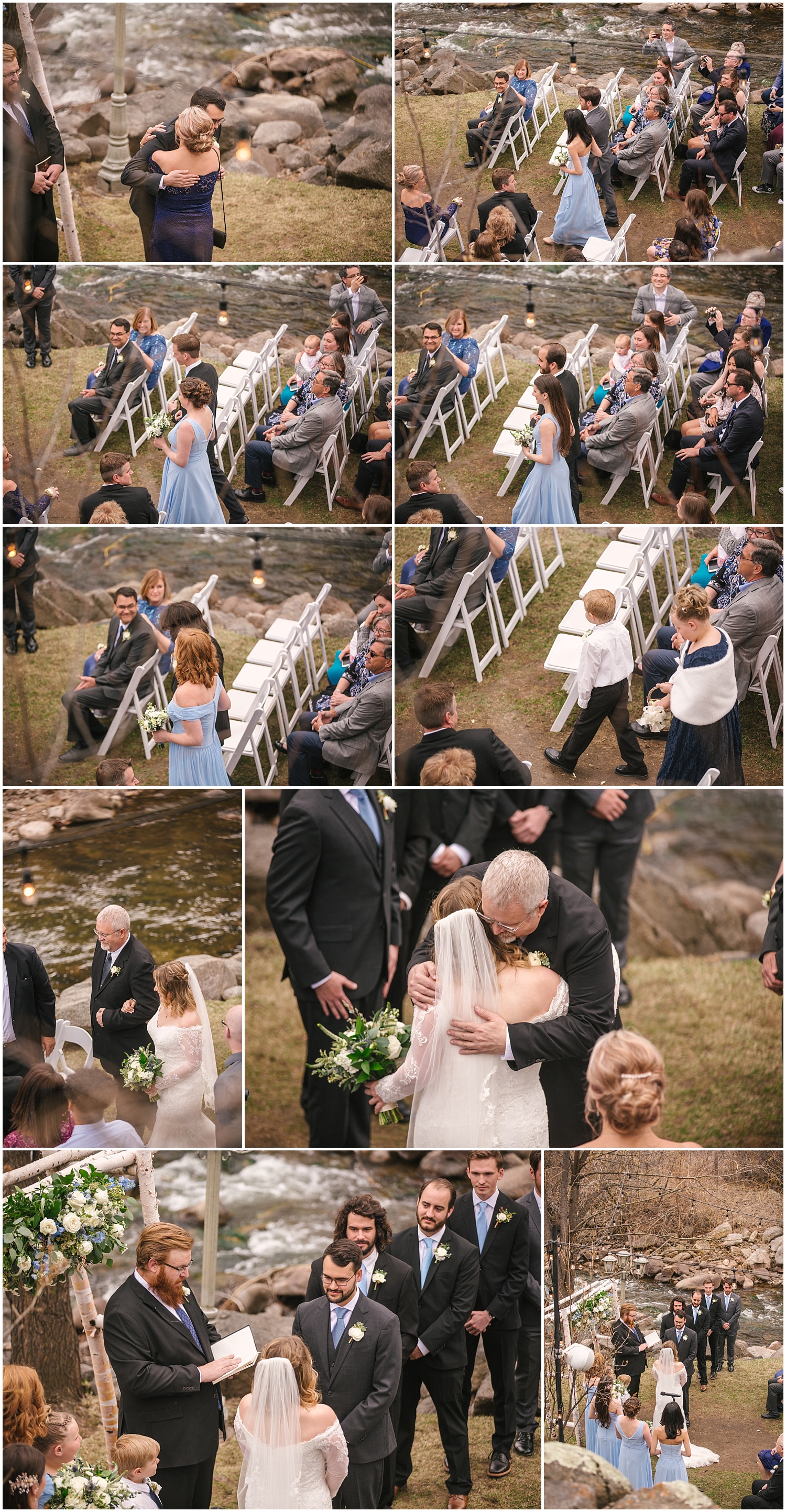 Spring wedding ceremony by the creek at Wedgewood Weddings Boulder Creek wedding venue