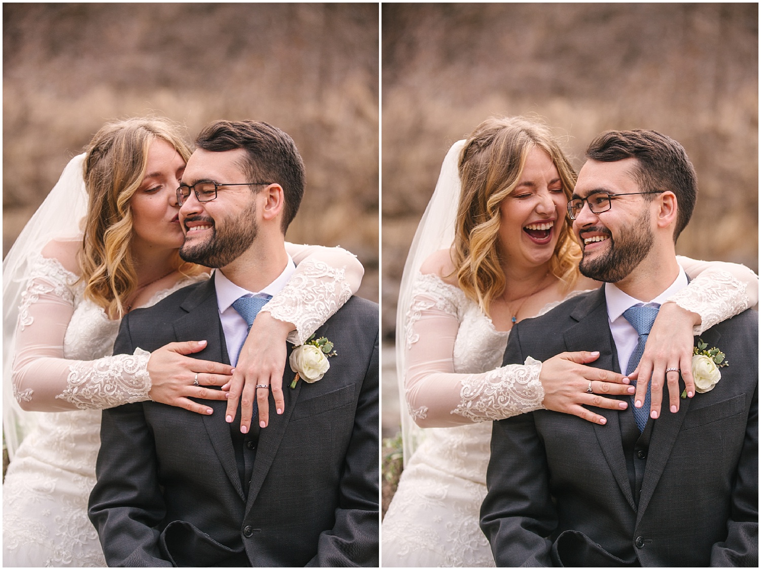 Close-up bride and groom portraits at Wedgewood Weddings Boulder Creek