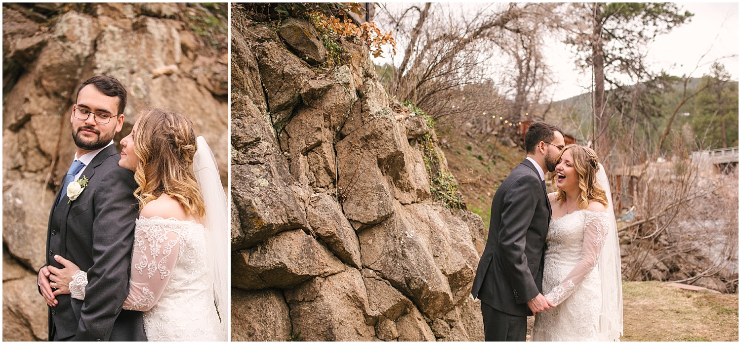 Bride and groom kissing at Wedgewood Weddings Boulder Creek