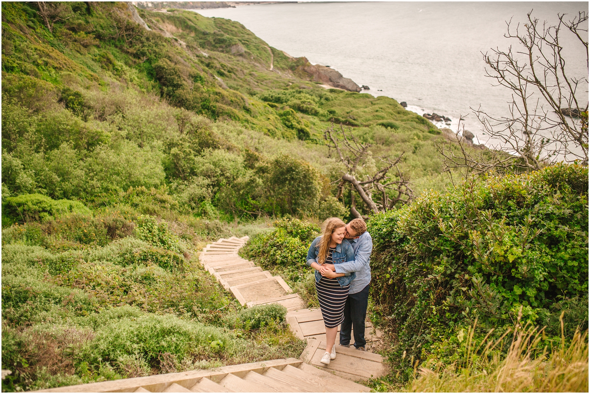 Couple wandering the Batteries to Bluffs trail in Presidio San Francisco