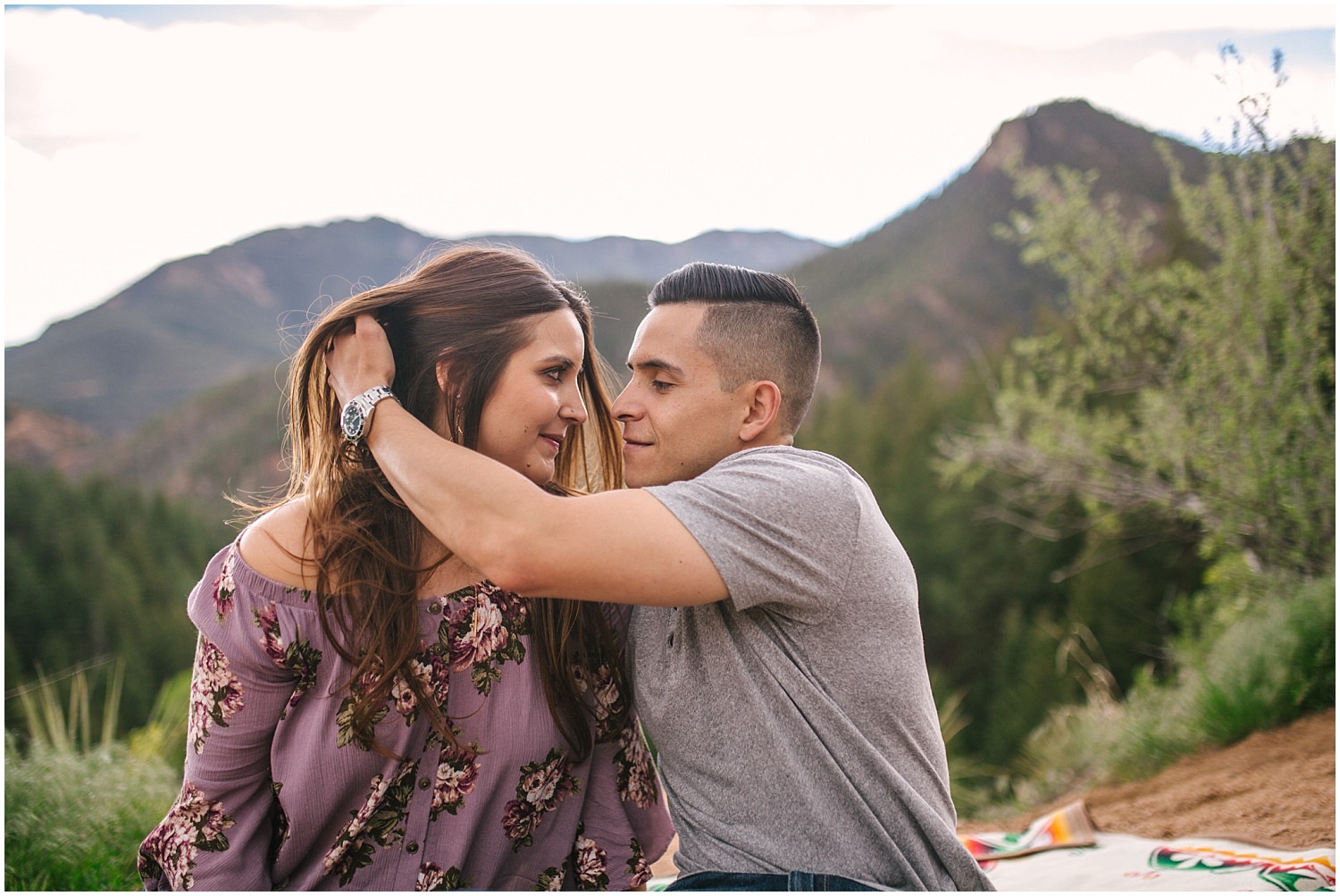 Gold Camp Road engagement pictures by Colorado Springs wedding photographer