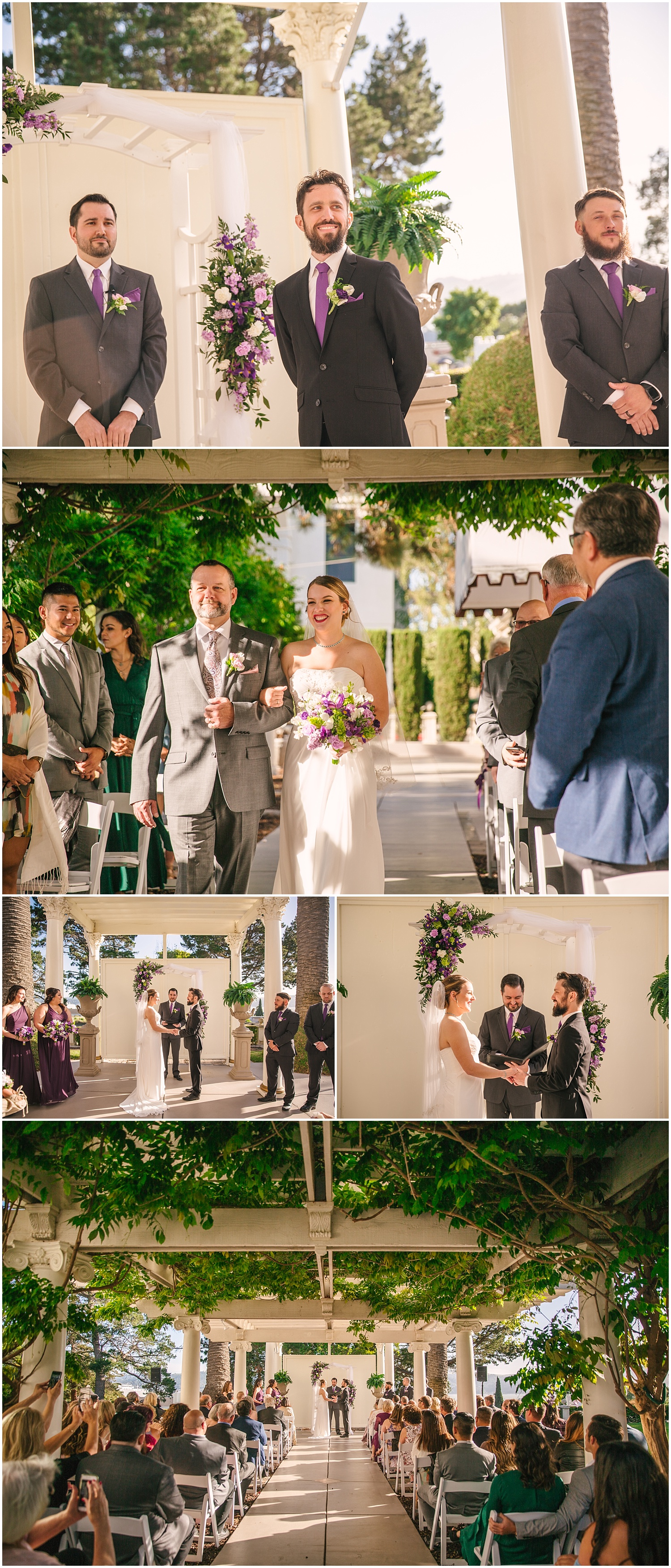 Jefferson Street Mansion wedding ceremony photos under wisteria
