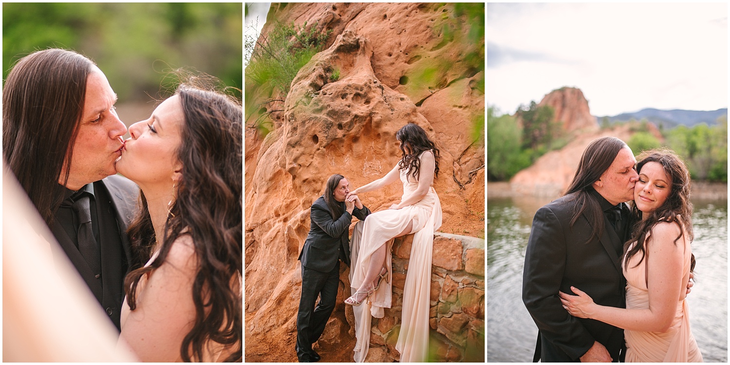 Red Rock Canyon Open Space engagement photos by the water