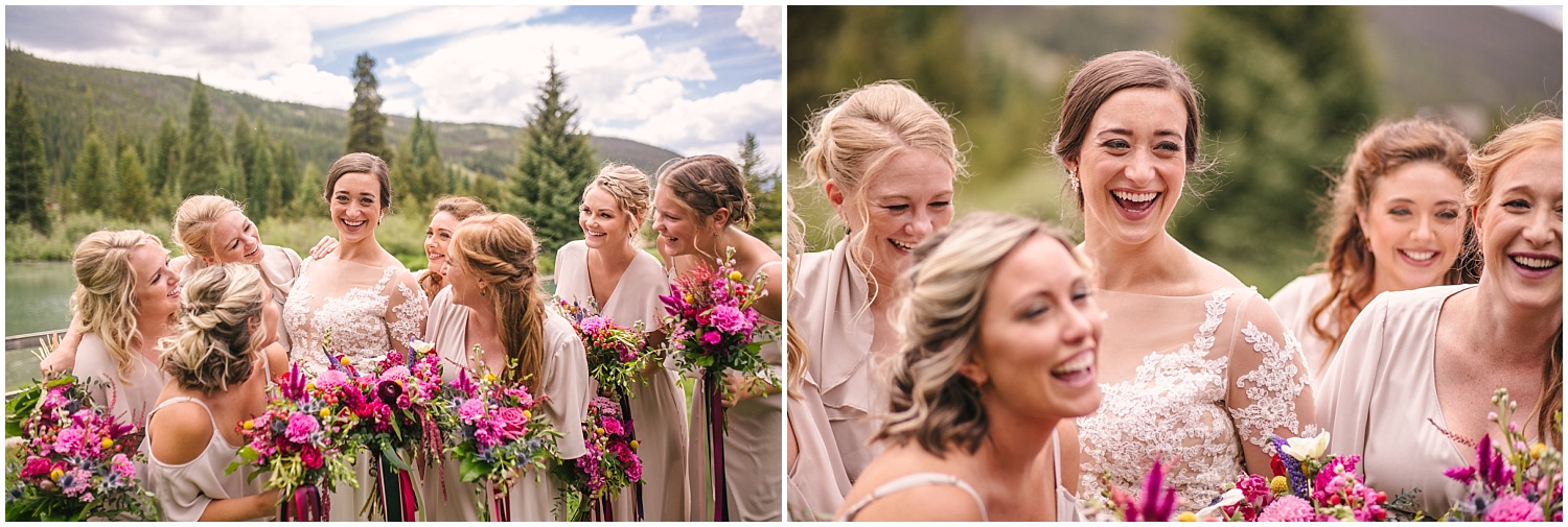 Bridesmaid portraits at Ski Tip Lodge wedding in Keystone Colorado
