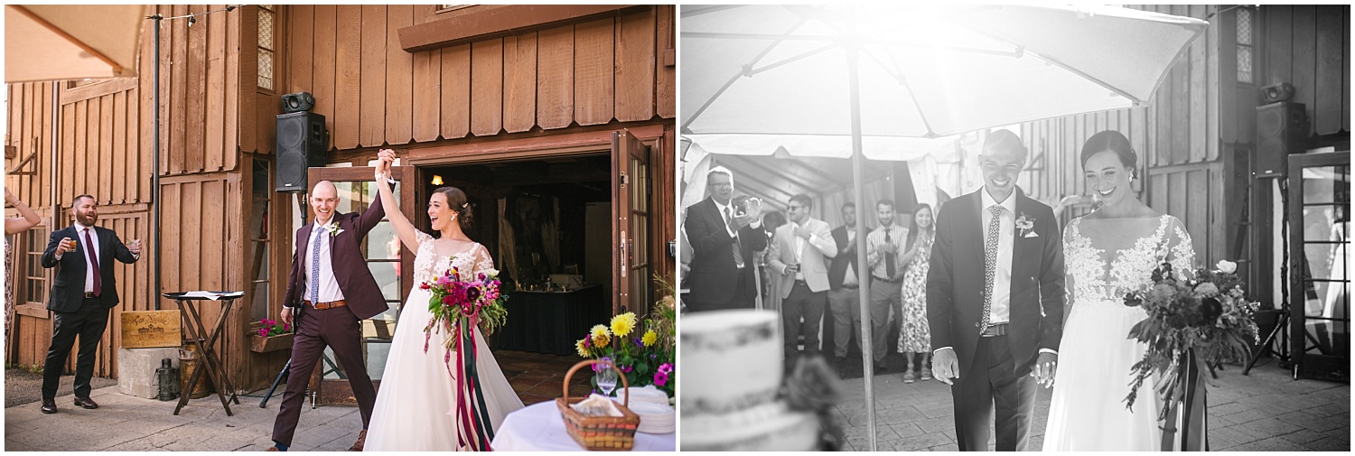Bride and groom announced at Ski Tip Lodge wedding in Keystone Colorado