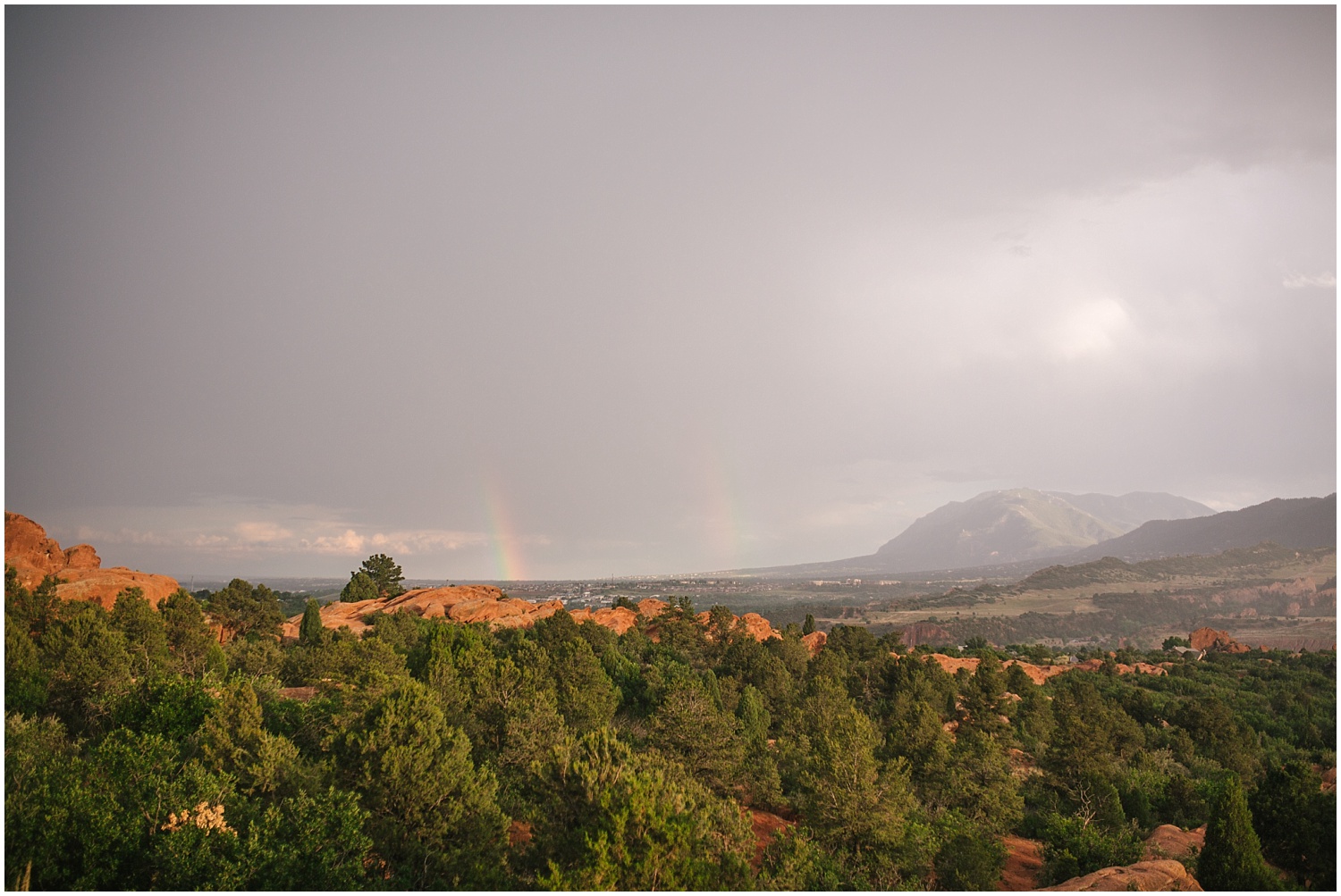 Double rainbow over Garden of the Gods in Colorado Springs