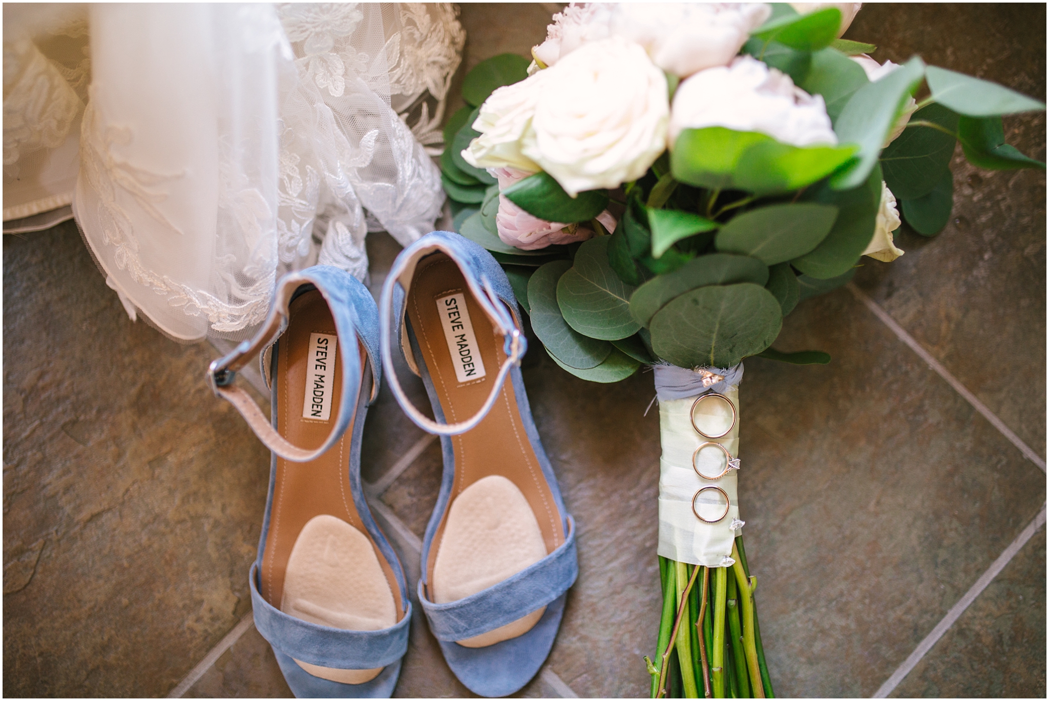 Soft pink and blue details for summer Cle Elum Washington wedding
