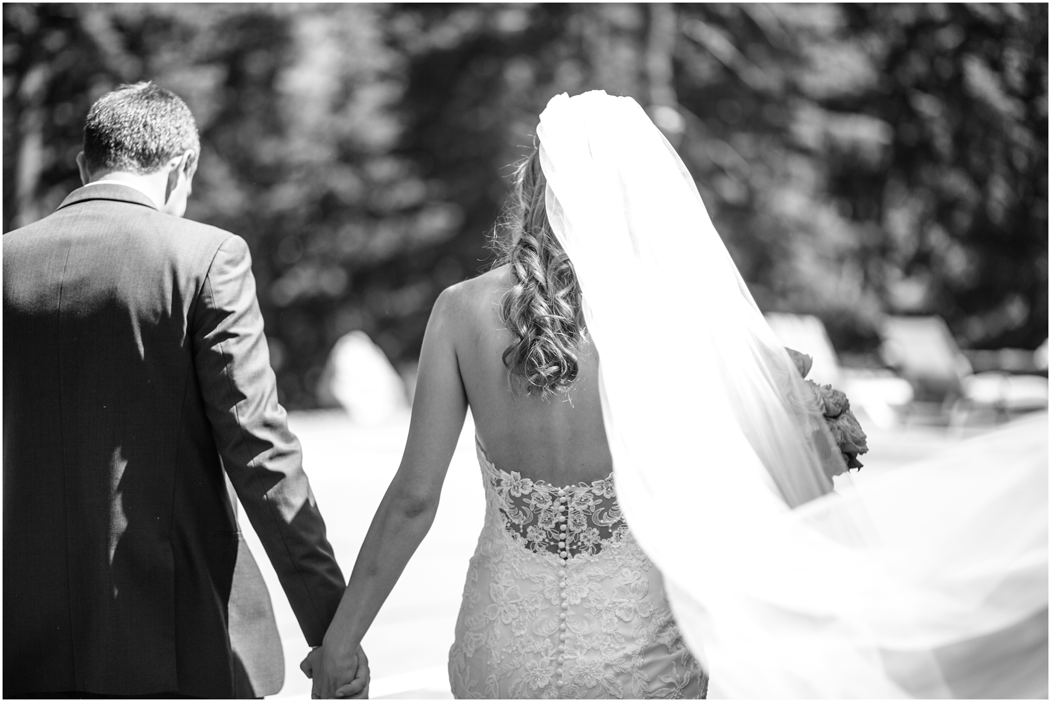 Black and white documentary photo of bride and groom at summer Cle Elum Washington wedding