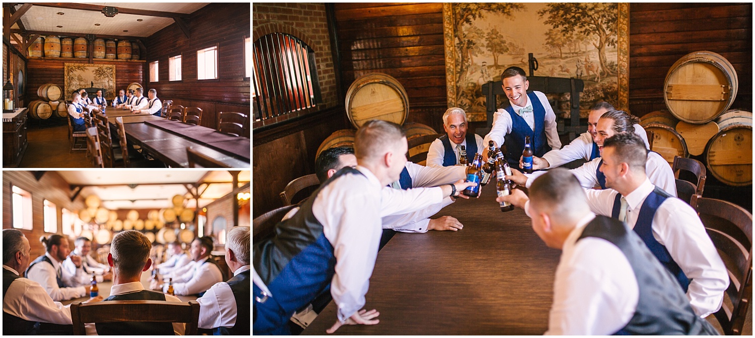 Groomsmen getting ready for Crooked Willow Farms wedding