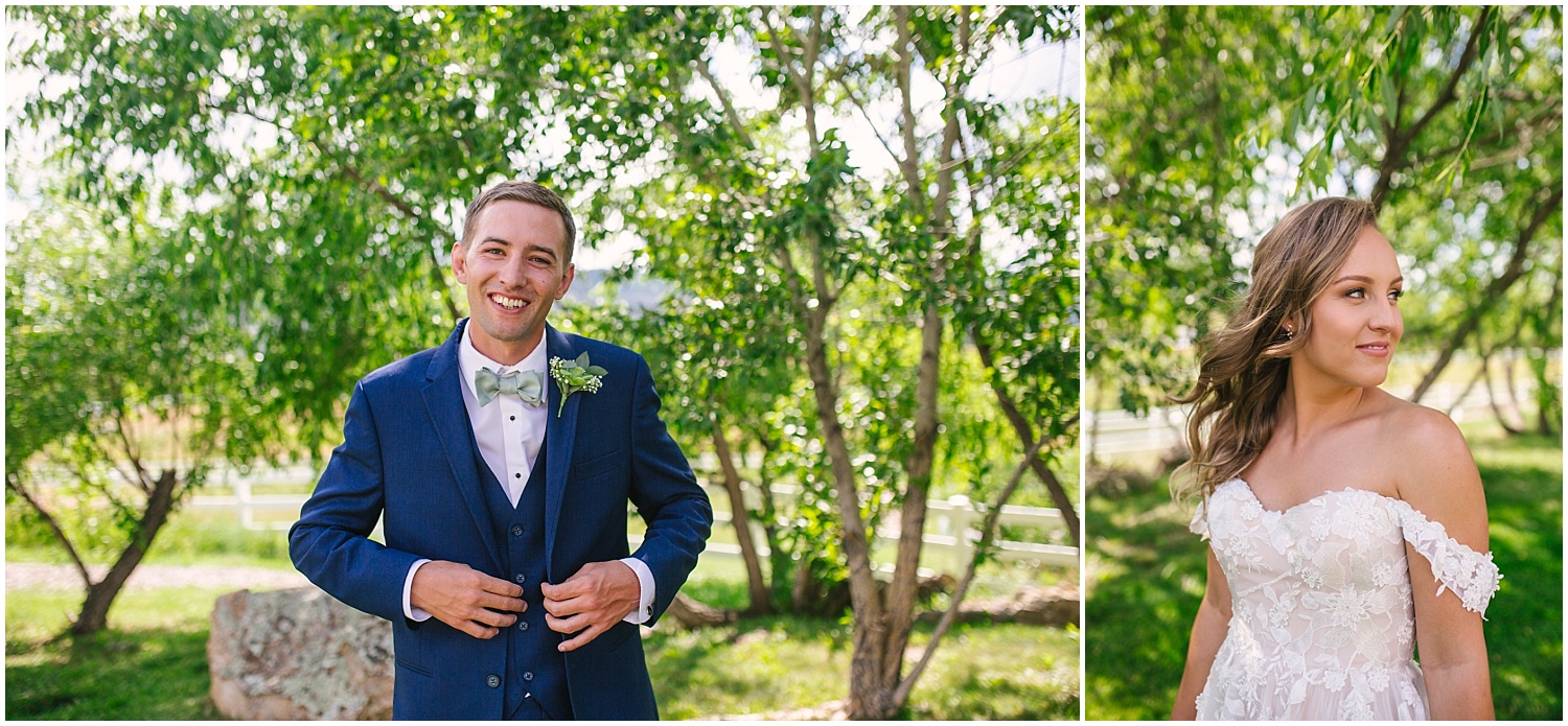 Bride and groom portraits at Crooked Willow Farms wedding