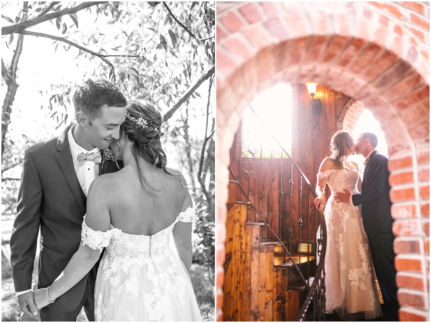 Bride and groom portraits at Crooked Willow Farms wedding