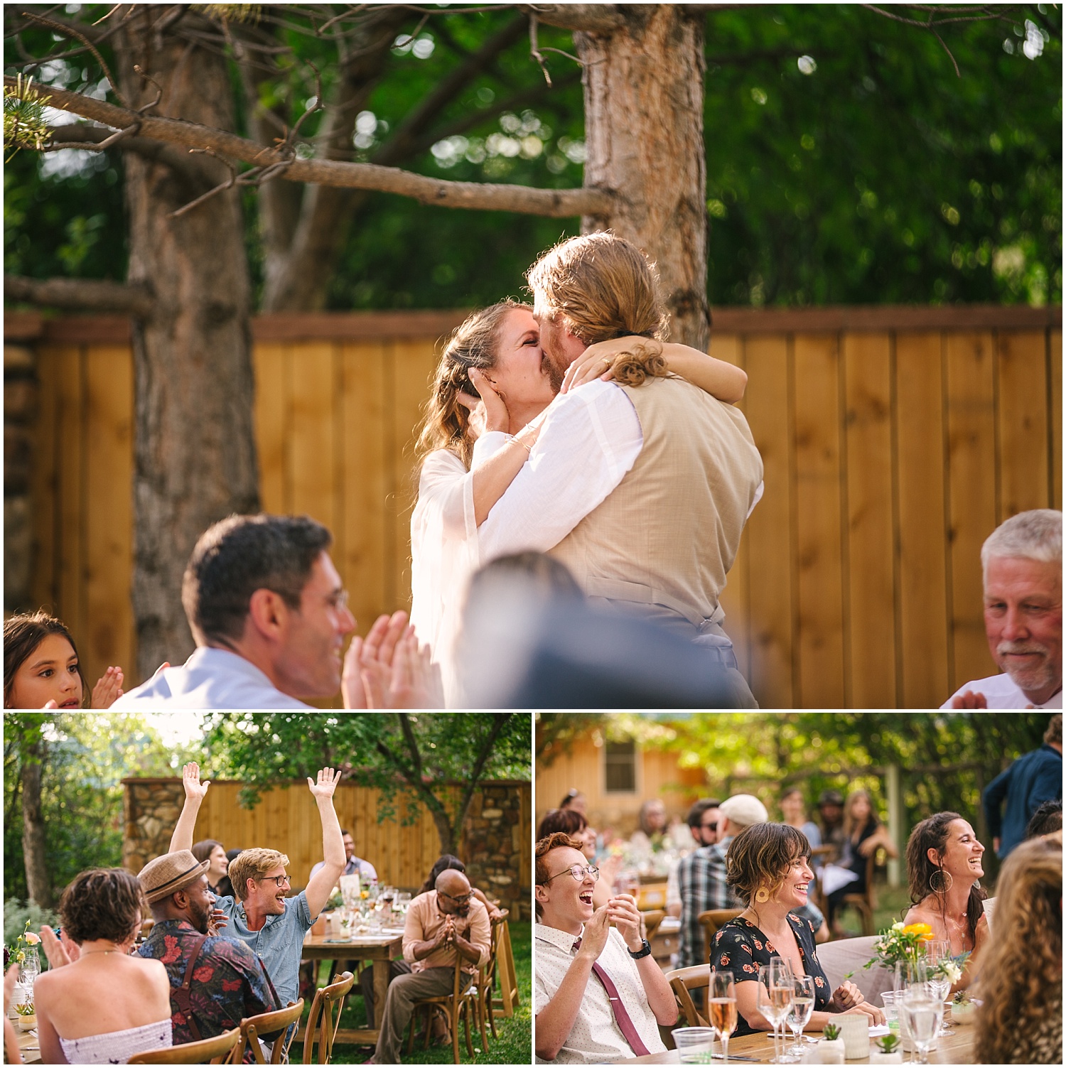 Toasts to the bride and groom at Lone Hawk Farm wedding reception