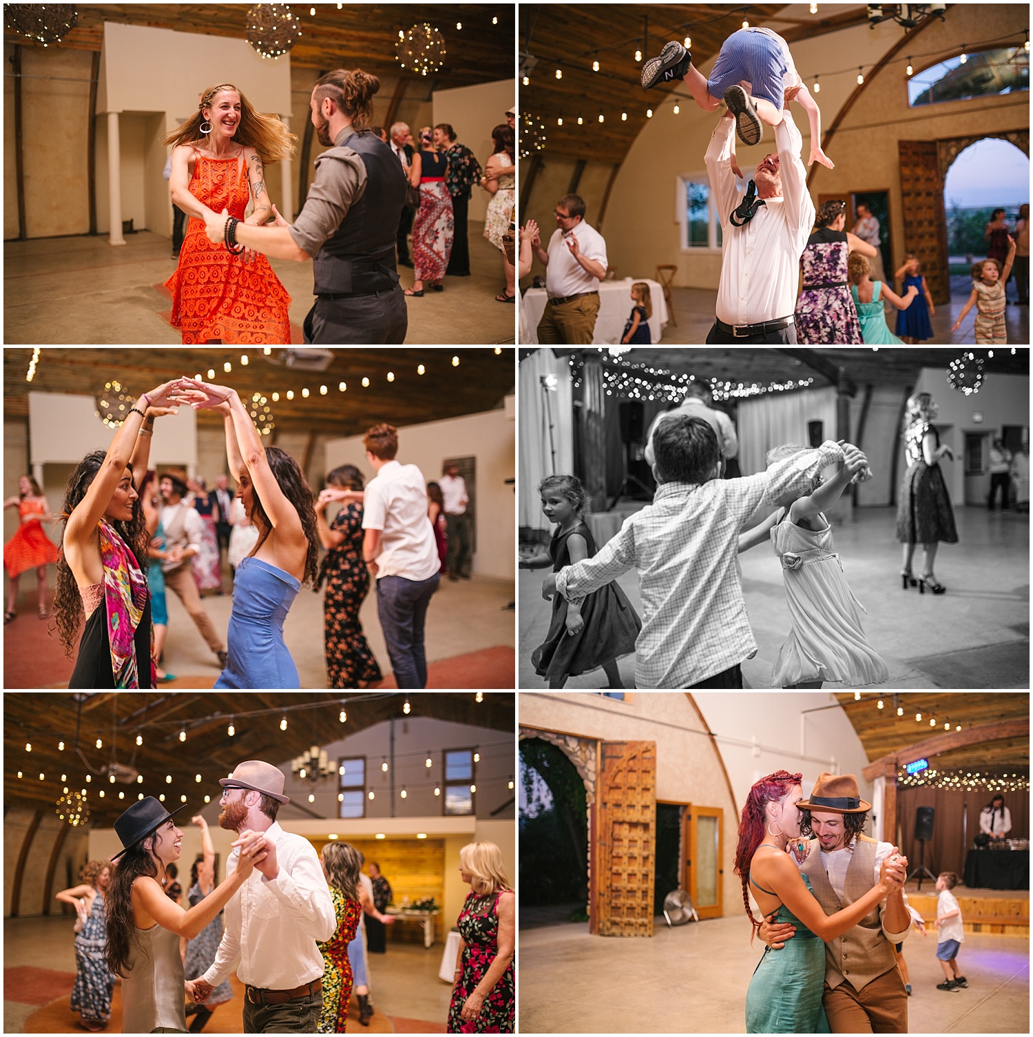 Guests dancing at Lone Hawk Farm wedding reception