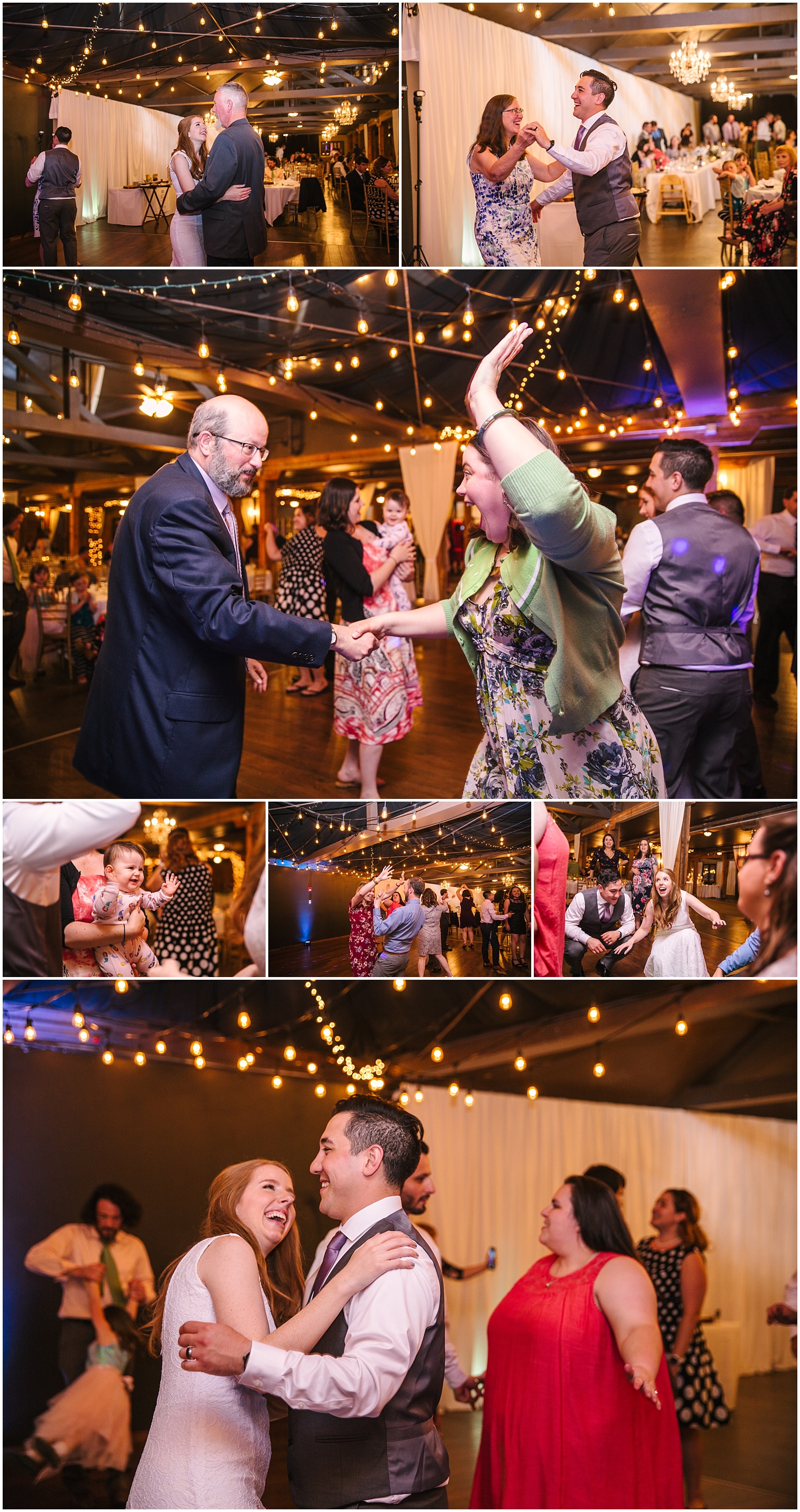 Guests dancing at Lord Hill Farms wedding reception