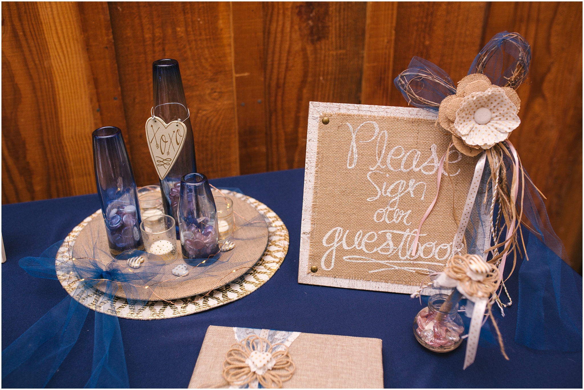 Rustic burlap and purple details for Pickering Barn wedding in Issaquah Washington
