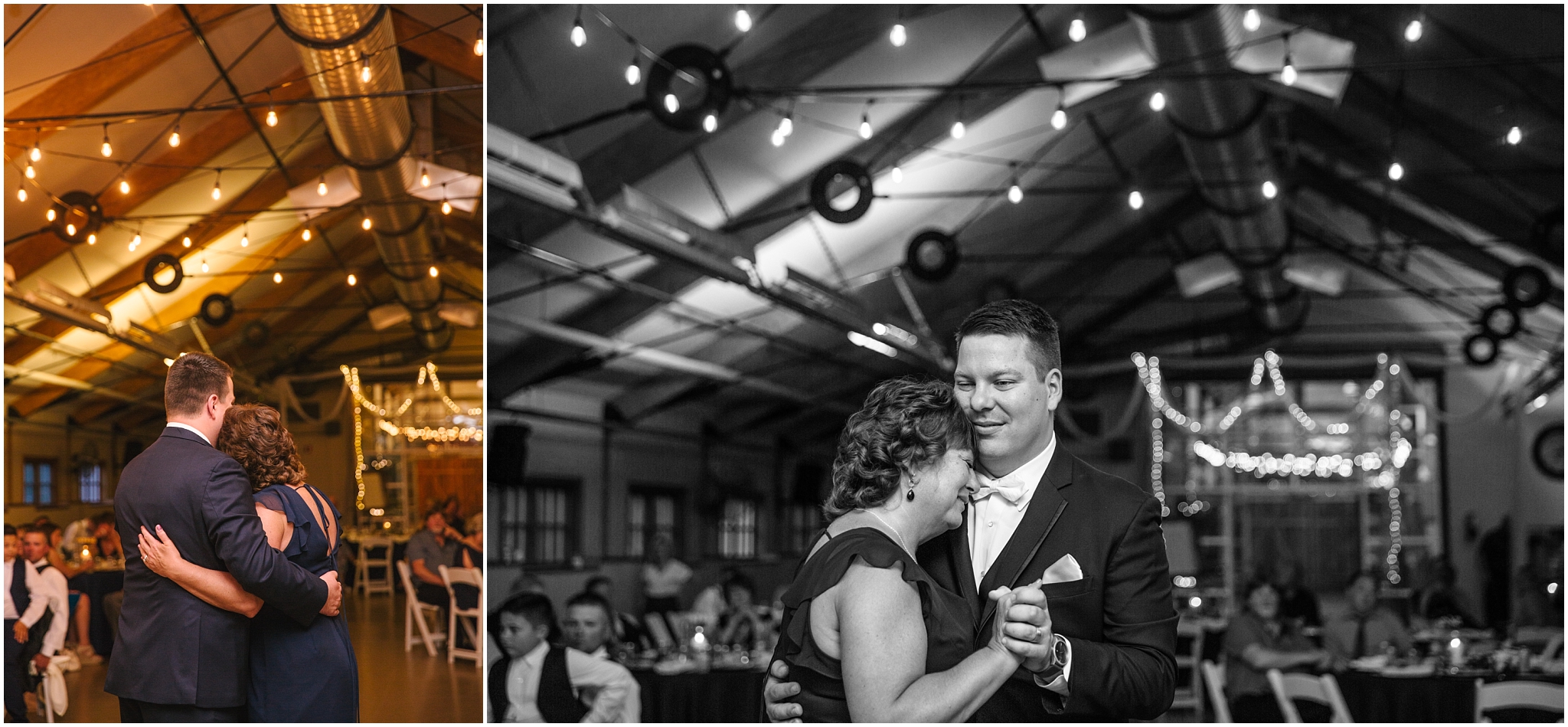 Groom dances with his mother at Pickering Barn wedding reception in Issaquah Washington