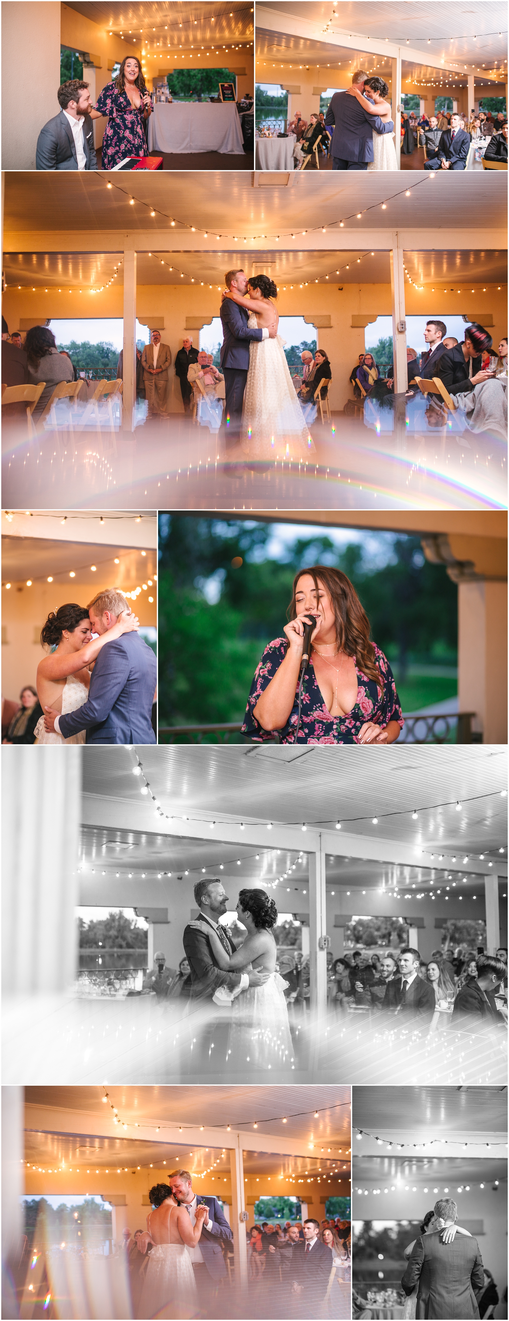 Bride and groom's first dance at Washington Park Boathouse wedding in Denver Colorado