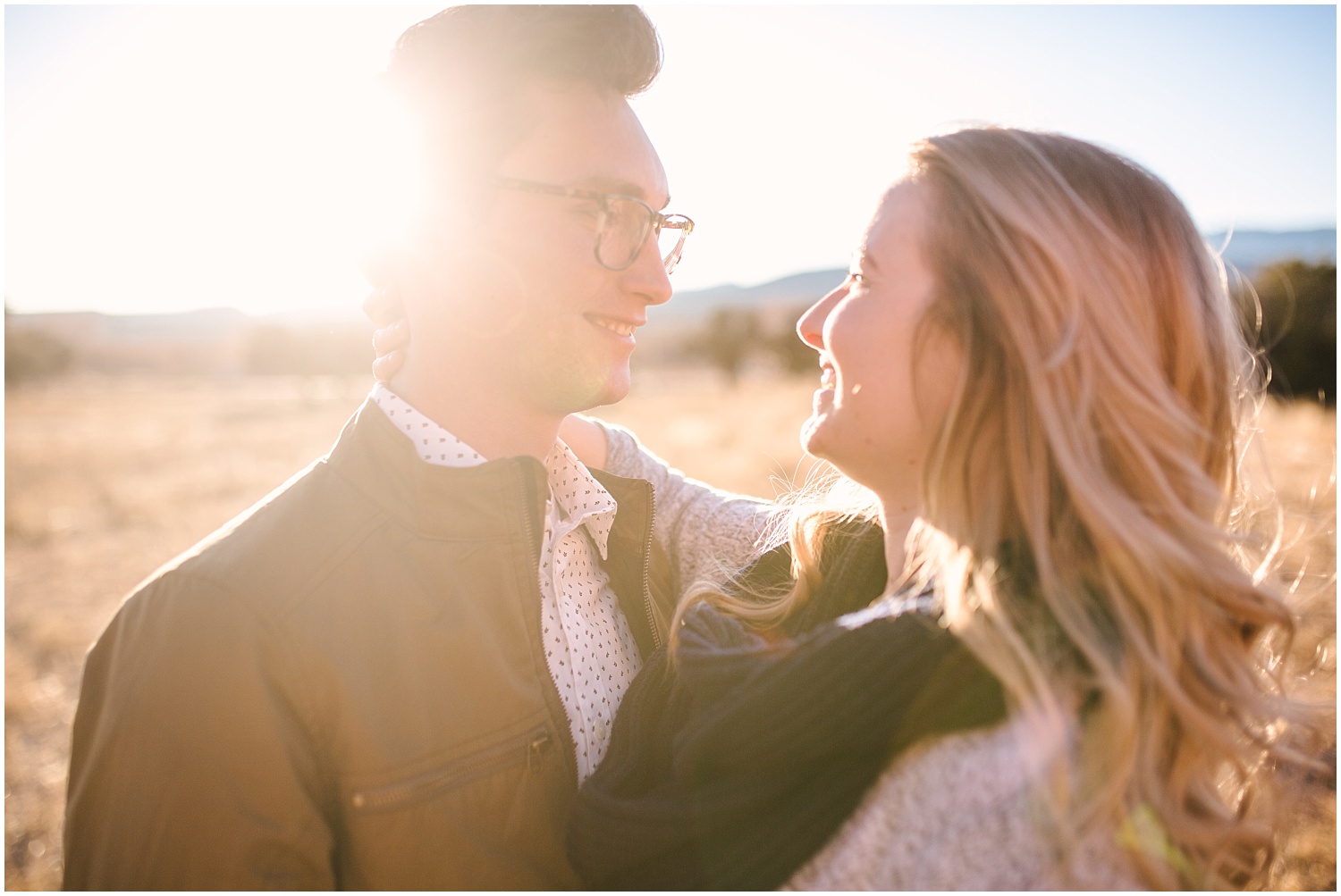 Golden hour couples portraits at Jemez Red Rocks New Mexico