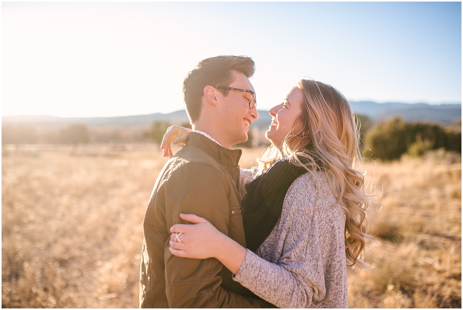 Golden hour couples portraits at Jemez Red Rocks New Mexico