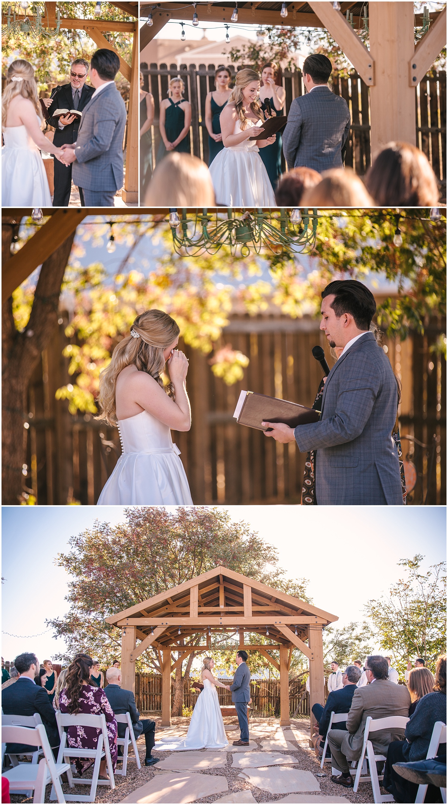 Backyard wedding ceremony in northeast Albuquerque Acres New Mexico