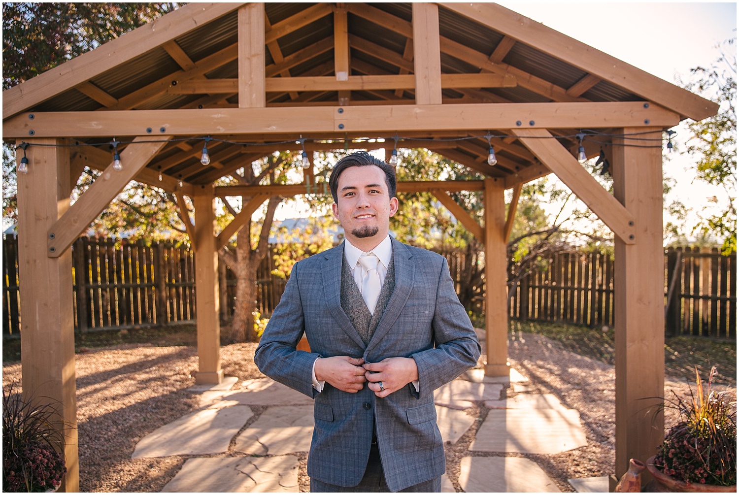 Formal groom's portraits in Albuquerque New Mexico | Suit rental by Ann Matthews