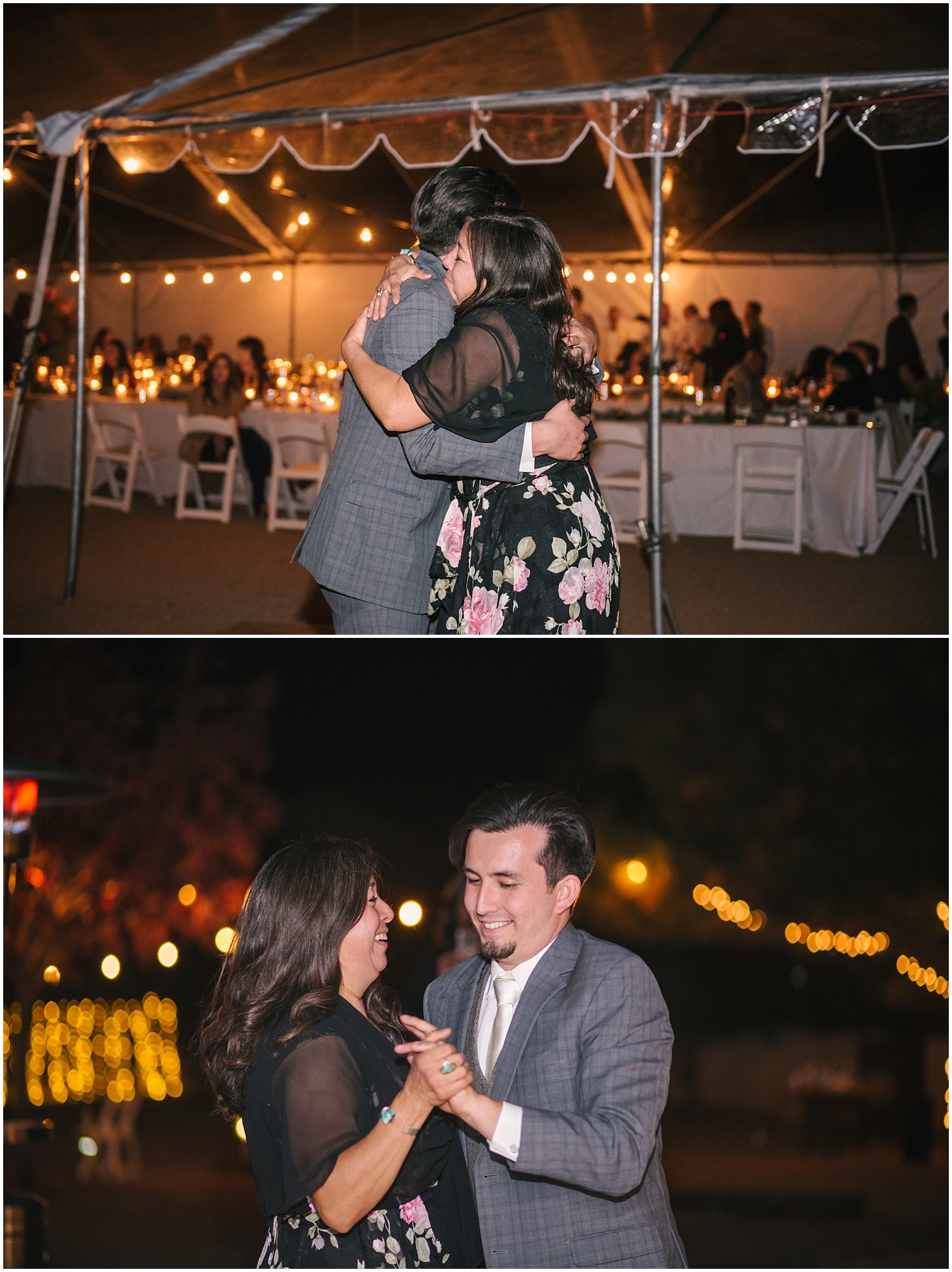 Groom dances with his mom at backyard wedding in NE Albuquerque Acres